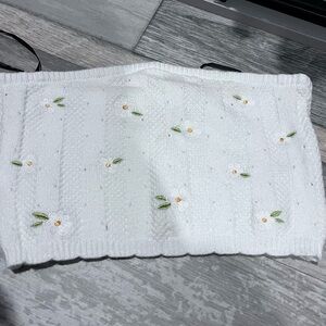 Forever 21 tube top.  White with flowers